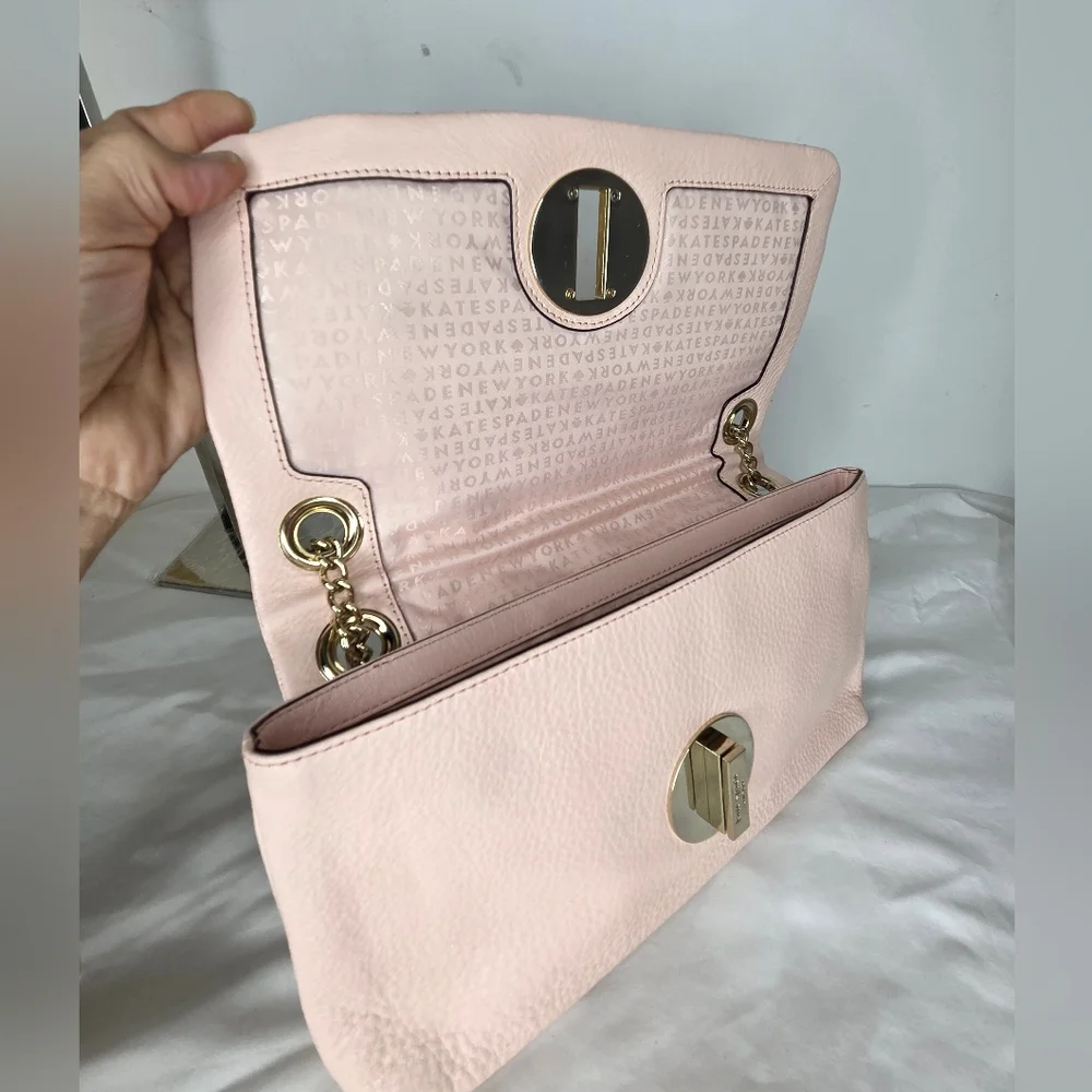 Kate Spade Elegant Leather Pink Quilted Shoulder Bag - Picture 4 of 16